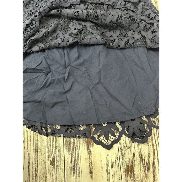 Black Swan Medium Dress Navy‎ Blue Sleeveless Fit Flare Lace Overlay Cocktail - Picture 7 of 10